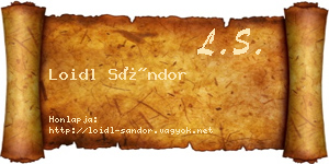 Loidl Sándor névjegykártya