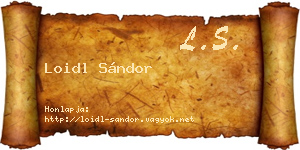 Loidl Sándor névjegykártya